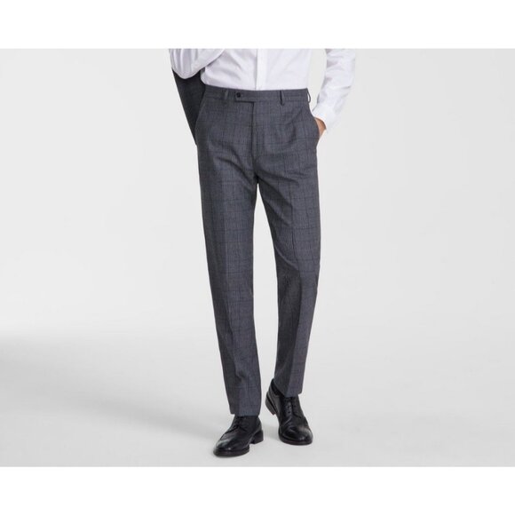 Calvin Klein Mens Slim Fit Gray Plaid Suit Separate Pants Gray Size 33Wx30L  NWT